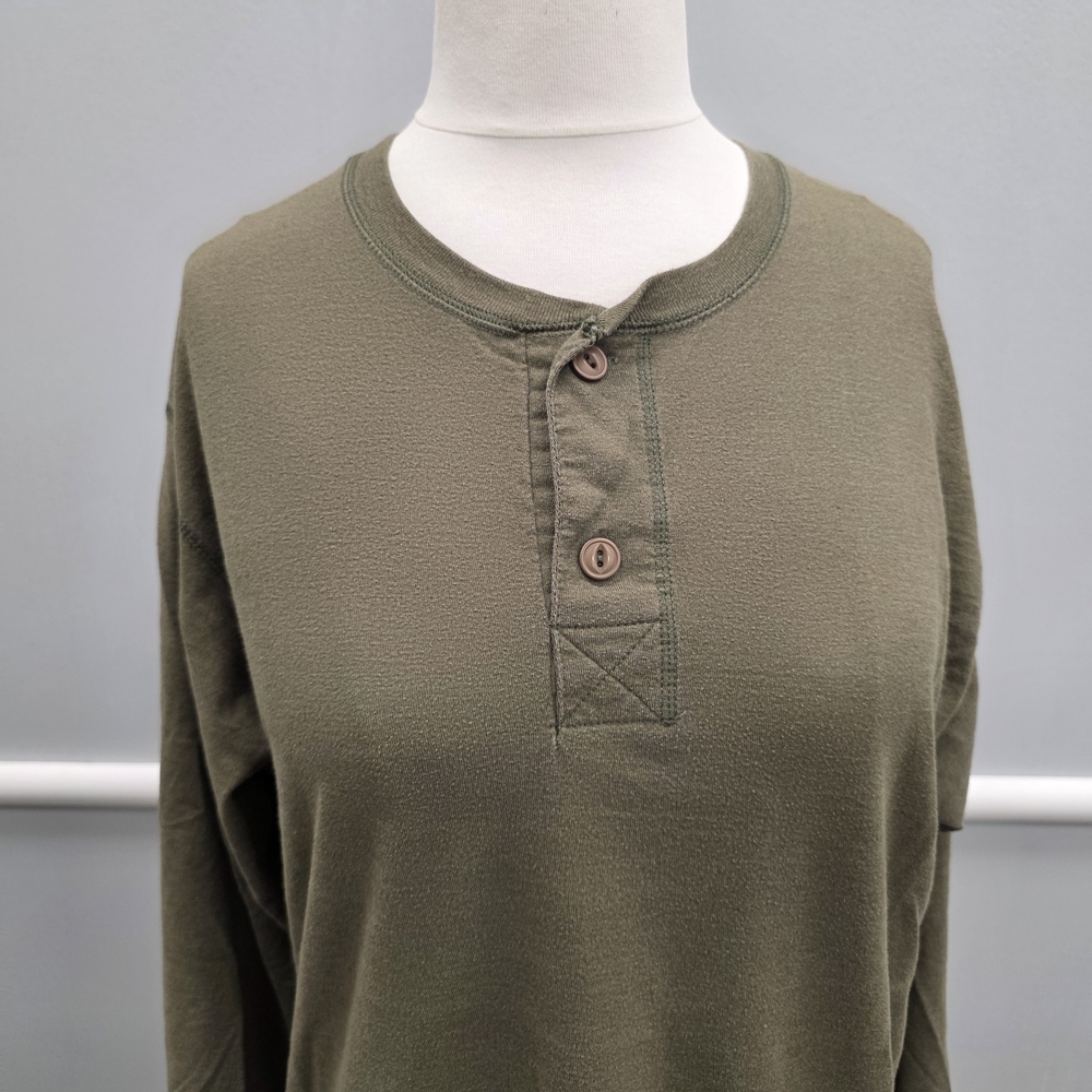 Hanes Olive Long Sleeve T Shirt - Picture 2 of 6